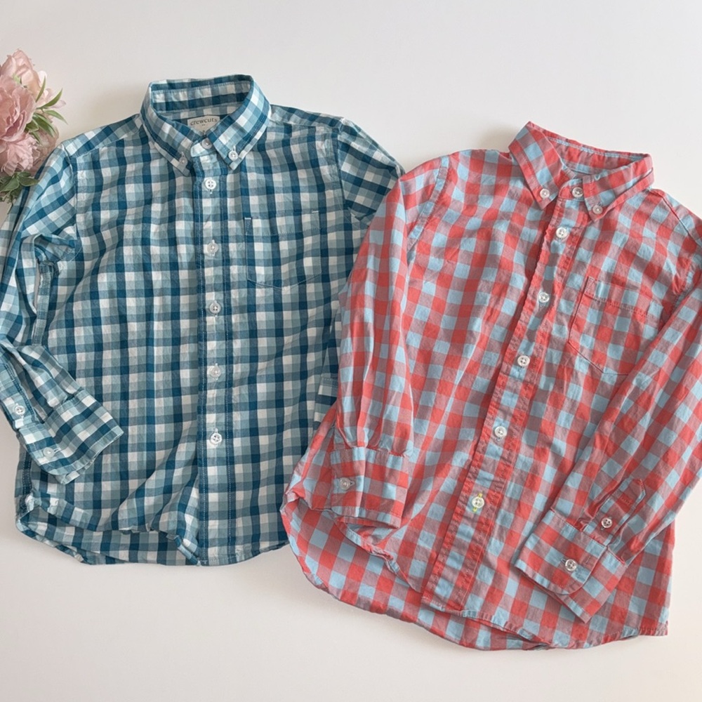 Crewcuts Boys gingham washed shirt Size 3 Crewcuts Boys Button Down Easter